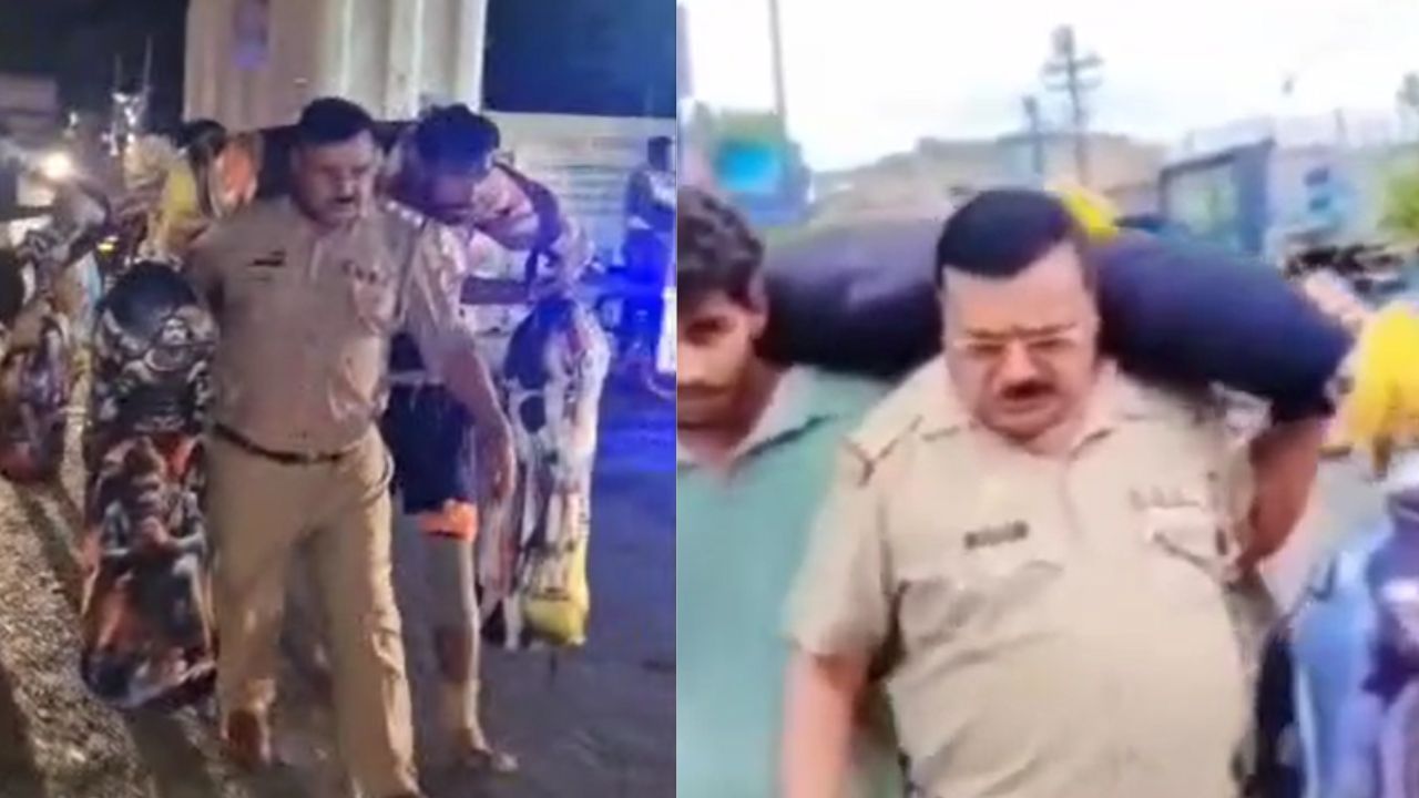 मुस्कान और साहिल को गिरफ्तार करने वाले थानेदार ने उठाई कांवड़, Video वायरल मुस्कान और साहिल को गिरफ्तार करने वाले थानेदार ने उठाई कांवड़, Video वायरल