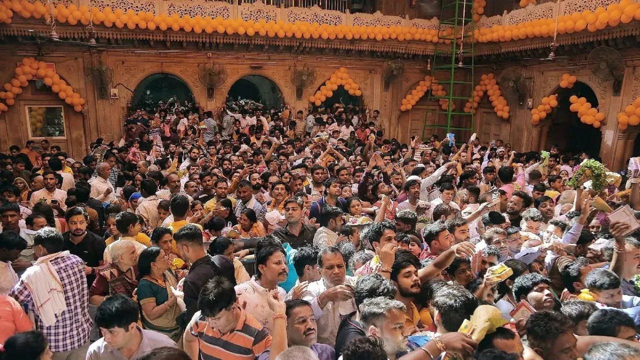 हरियाली तीज पर हिंडोले में नजर आएंगे ठाकुर बांके बिहारी, 4 घंटे देर तक भक्तों को देंगे दर्शन; जानें और क्या होगा खास हरियाली तीज पर हिंडोले में नजर आएंगे ठाकुर बांके बिहारी, 4 घंटे देर तक भक्तों को देंगे दर्शन; जानें और क्या होगा खास
