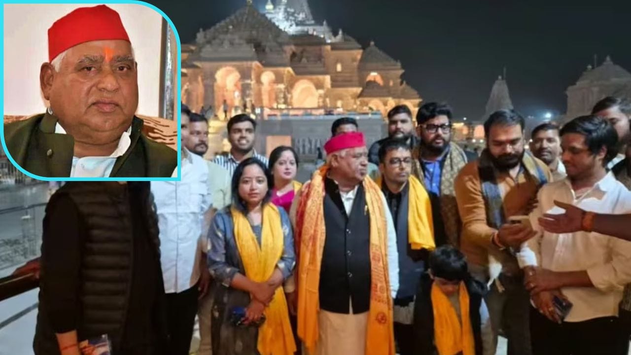 बेटे-बहू संग नंगे पांव राम मंदिर पहुंचे MP ‘अवधेश’, ध्वजारोहण में ना बुलाने की बताई ये वजह