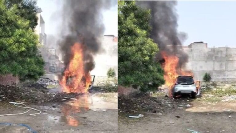 गूगल मैप की वजह से हादसा! पहले तालाब में फंसी कार, फिर इंजन में लगी आग