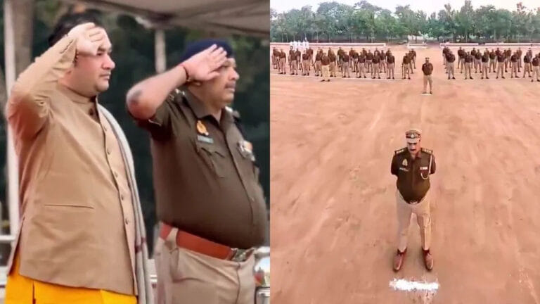 बहराइच में कथावाचक को पुलिस की सलामी, गहराया विवाद; SP से जवाब तलब