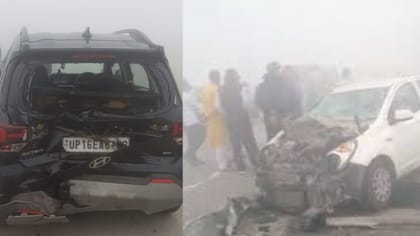 ग्रेटर नोएडा में कोहरे का कहर, ईस्टर्न पेरिफेरल पर टकराए वाहन; हड़कंप