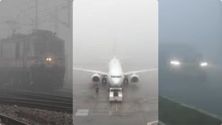 UP में कोहरे से एक्सप्रेस-वे पर रफ्तार थमी, कई ट्रेनें-उड़ानें भी रद्द