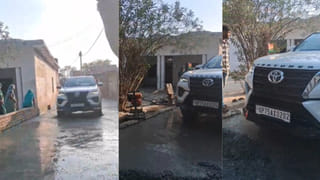 औरैया में सपा नेता की दबंगई, ताजी बनी RCC सड़क पर दौड़ा दी फॉर्च्यूनर; बीजेपी ने बताया गुंडा