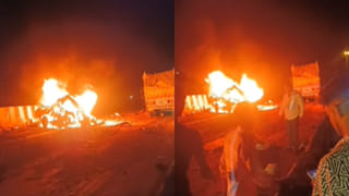 मिर्जापुर में दर्दनाक सड़क हादसा, ट्रक के टक्कर से दो कारों में लगी आग; 10 लोग जिंदा जले