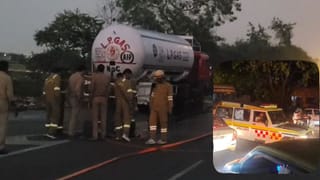 LPG टैंकर में रिसाव से दहशत, पुलिस ने बंद किया लखनऊ-अयोध्या हाईवे; बाराबंकी में लगा महाजाम