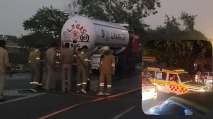 LPG टैंकर में रिसाव से दहशत, हाईवे पर ट्रैफिक बंद; बाराबंकी में महाजाम