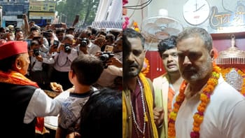 हनुमत शरण में राहुल-अखिलेश! बड़े मंगल पर किया दर्शन,पाया भंडारा प्रसाद