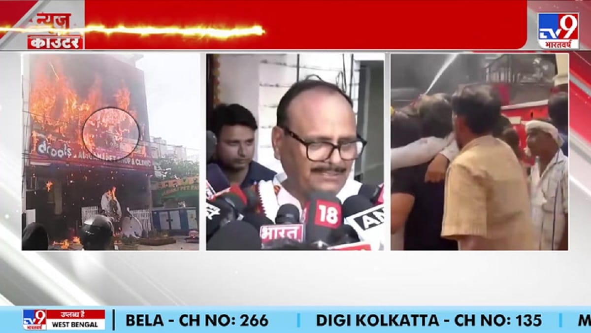 लखनऊ अग्निकांड: फूट-फूट कर रो पड़े डिप्टी सीएम, बीच रैली से घटनास्थल पर पहुंचे CM