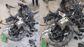 डंपर ने पहले टक्कर मारा, फिर दूर तक घसीटता ले गया बाइक; तस्वीरों में दिखा ​मौत का खौफनाक मंजर