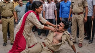 दरोगा का पकड़ा गिरेबान, जमीन पर गिराकर फाड़ दी वर्दी; पति की अरेस्टिंग पर भड़की महिला