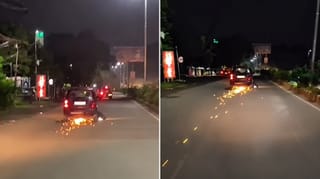 पहले बाइक में मारी टक्कर, फिर 500 मीटर तक घसीटते ले गई कार; Video देख दहल गए लोग