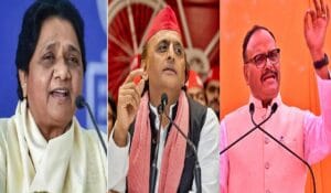 बसपा सुप्रीमो मायावती, सपा नेता अखिलेश यादव और डिप्टी सीएम ब्रजेश पाठक