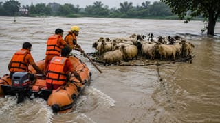 गंगा की बाढ़ में फंसे 12 चरवाहे और 2500 भेड़, बचाने के लिए रात भर चला रेस्क्यू ऑपरेशन
