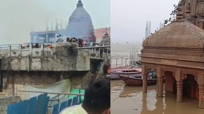 काशी में डूबे श्मशान घाट, छतों पर हो रहा शवदाह; कहर बरपाने लगीं गंगा