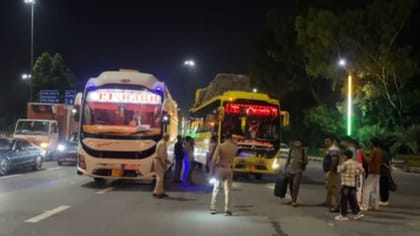 खिड़कियों पर पर्दे, प्राइवेट केबिन… नोएडा में सख्त चेकिंग, 9 बसें सीज